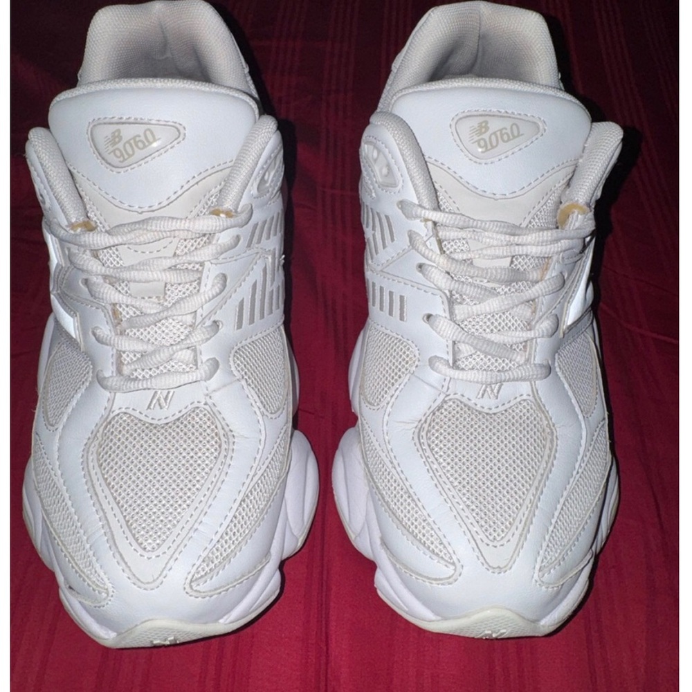 New Balance Women's White Mesh & Leather Sneakers
